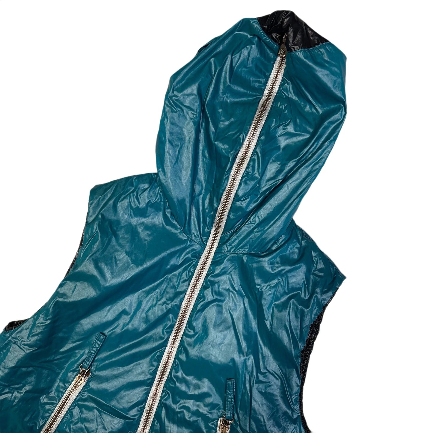 Duvetica Hooded Puffer Gilet In Blue (S) | Small, Blue