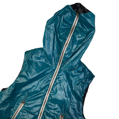 Duvetica Hooded Puffer Gilet In Blue (S) | Small, Blue