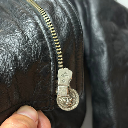 Gianni Versace 90’s Versus Leather Sherpa Flight Jacket - M/L | Default Title, Black