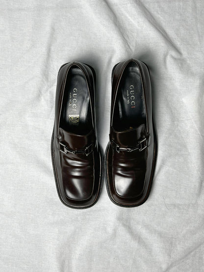 GUCCI SQUARE TOE LOAFER | Default Title, Brown