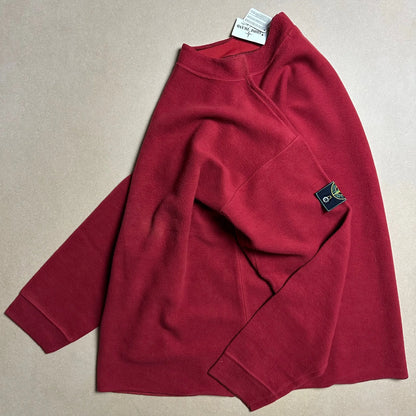 A/W 1995 Scarlet Red Neoprene Mock neck Sweater