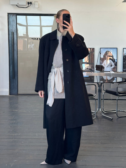 Italian Vintage 1980s Wool Belted Coat - XL