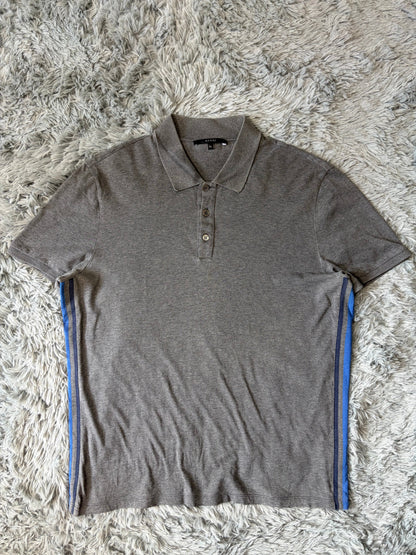 Gucci 00’s Contrast Seam Stripe Cotton Polo Shirt - L | O/S, Blue