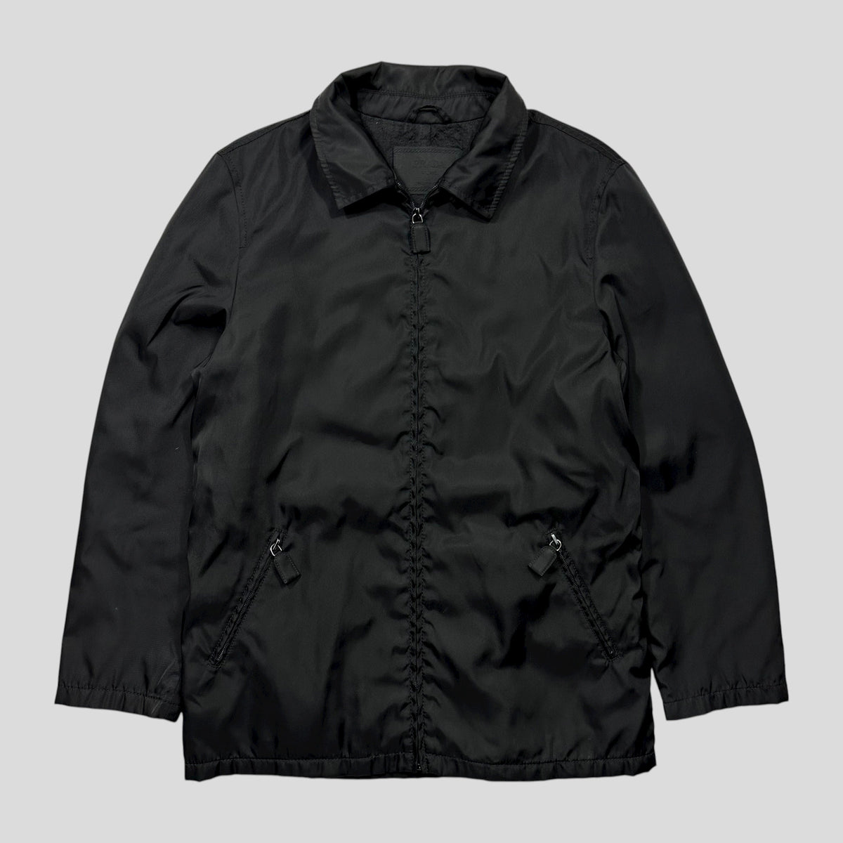 Prada 90’s Quilted Nylon Belt Parka Jacket - UK10 | Large, Black