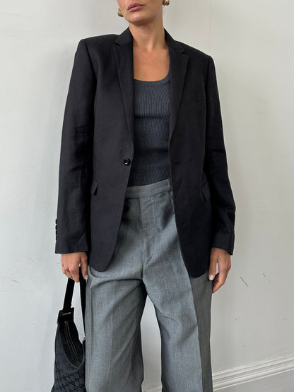 DKNY Pure Linen Slim Fit Single Breasted Blazer - 38R/S