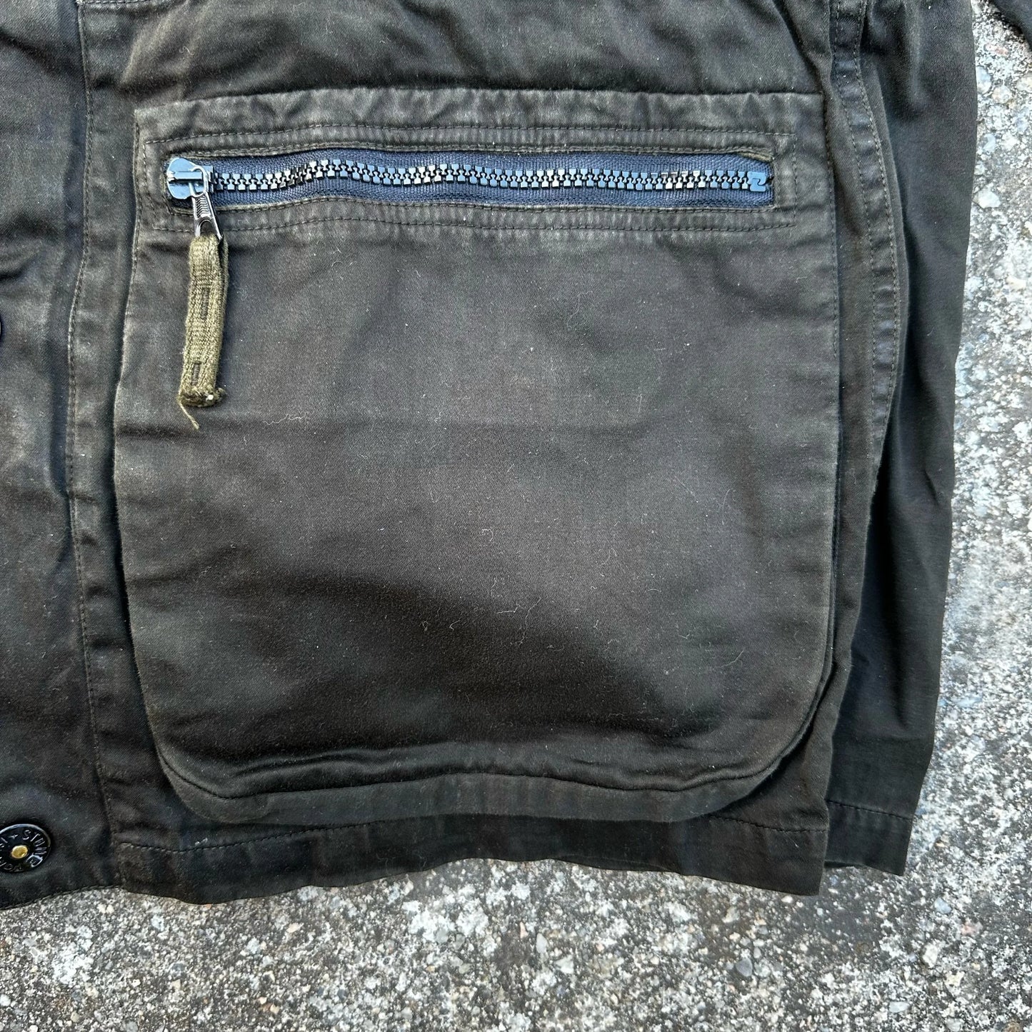 A/W1995 Charcoal Raso Gommato Dual Layer Multi Pocket Jacket