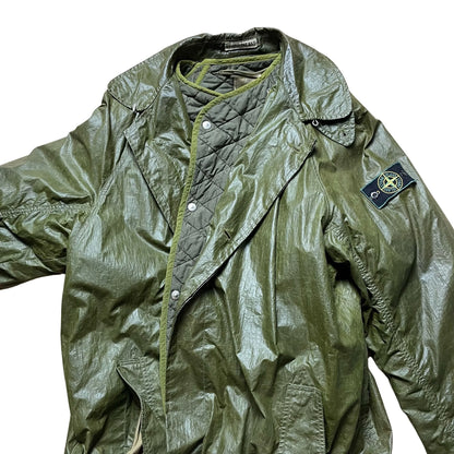 A/W 1988 Crocodile Green Dual Layer Ice Trench Coat
