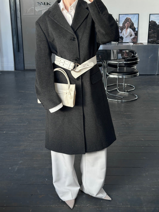 Italian Vintage 1990s Wool Cashmere Coat - XL