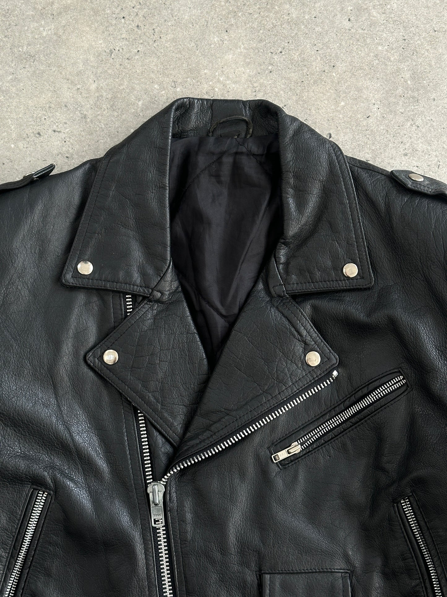 Vintage 1990s Leather Biker Jacket - L