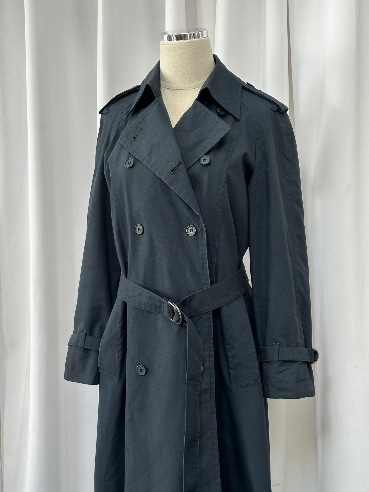 London Fog 1980s Double Breasted Cotton Trench Coat - S