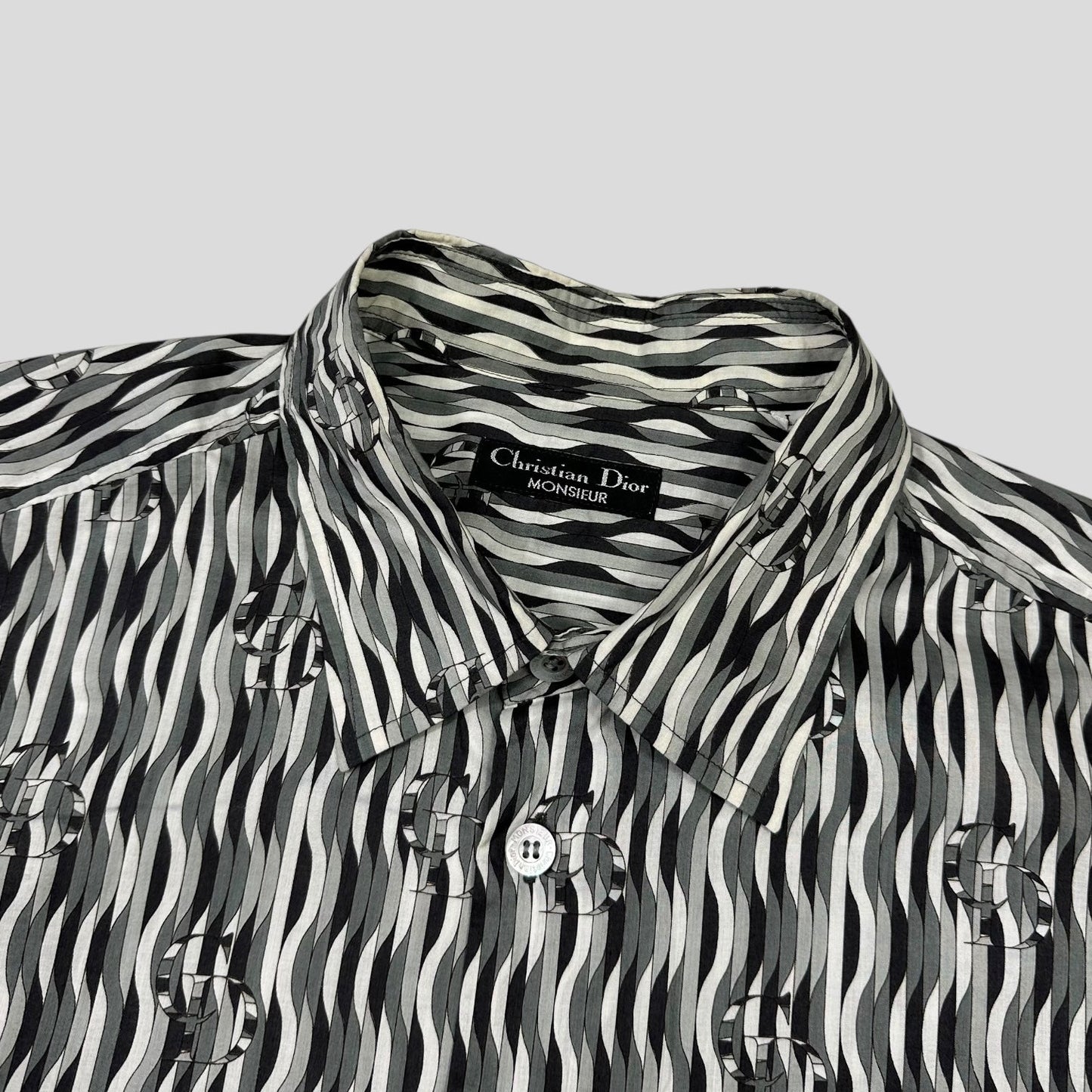 Christian Dior Monsieur 90’s Optical Illusion Spellout Logo Shirt - L/XL | Default Title, Multicoloured