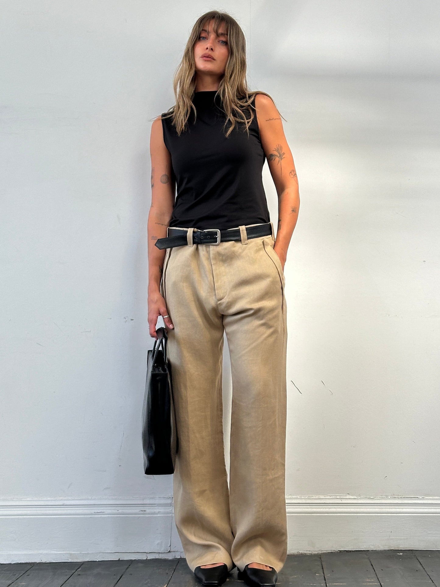 Versace Pure Ramie Straight Leg Trousers - W34