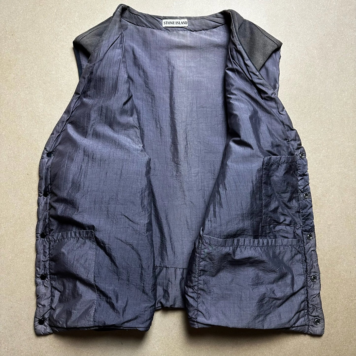 A/W 1987 Sun Faded Padded Script Cargo Vest