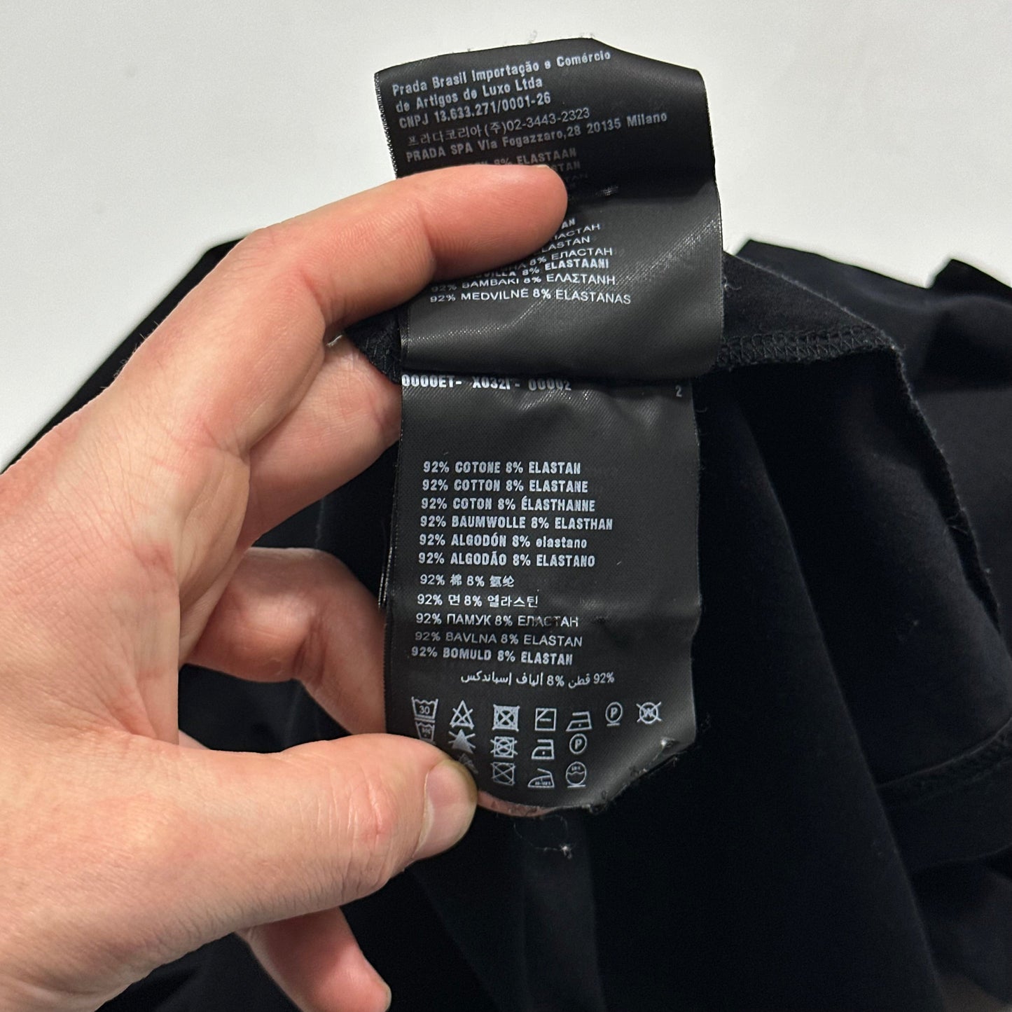 Prada 2017 Black Soft Cotton Pocket Logo T-shirt - XL (L)