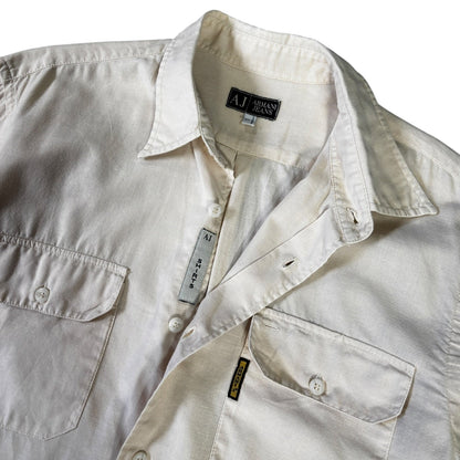 Armani Jeans 00’s Dual Pocket Linen Shirt L | Large, Cream
