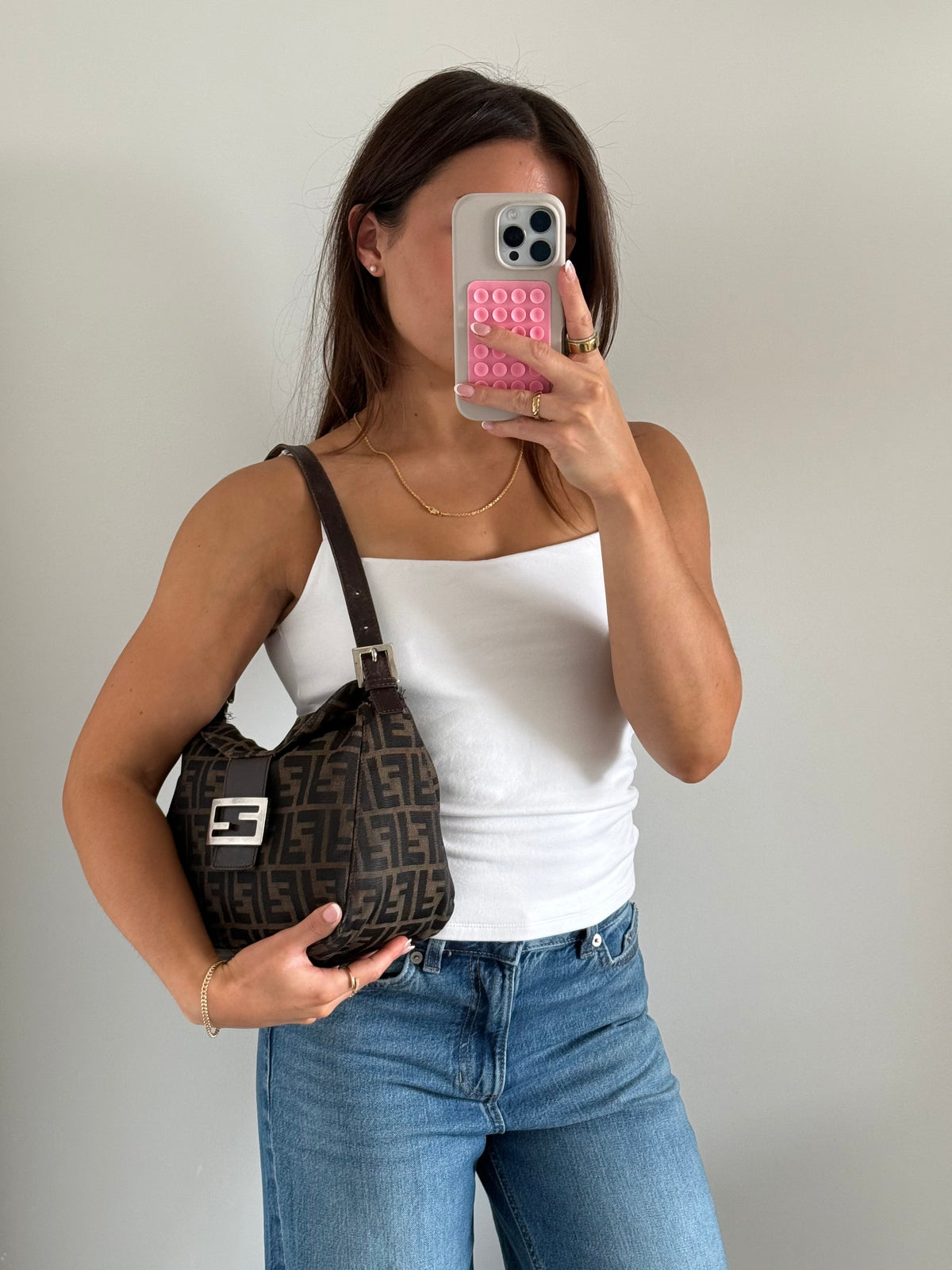 90s Fendi Zucca Mamma Baguette Shoulder Bag | O/S, Multicoloured
