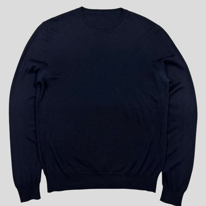 Prada Milano 2016 Navy Wool Crewneck Knit Jumper - S | Default Title, Navy