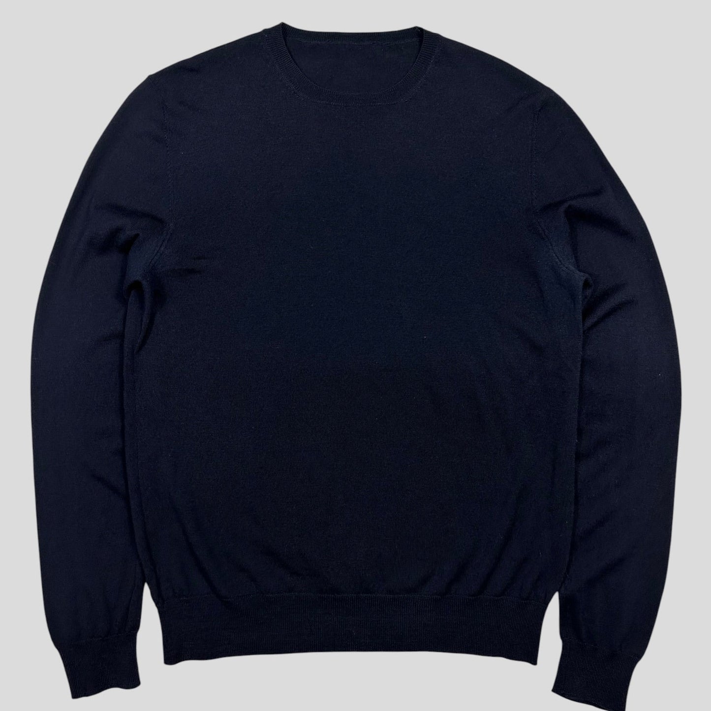 Prada Milano 2016 Navy Wool Crewneck Knit Jumper - S | Default Title, Navy