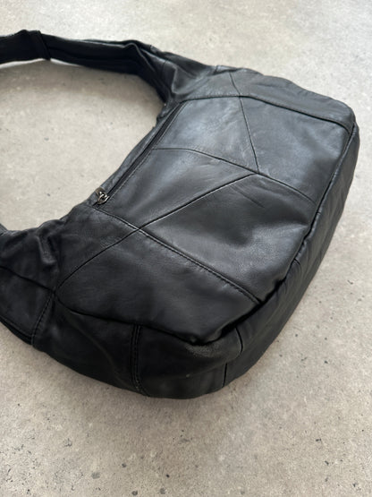 Vintage Leather Patchwork Sling  Crossbody Bag