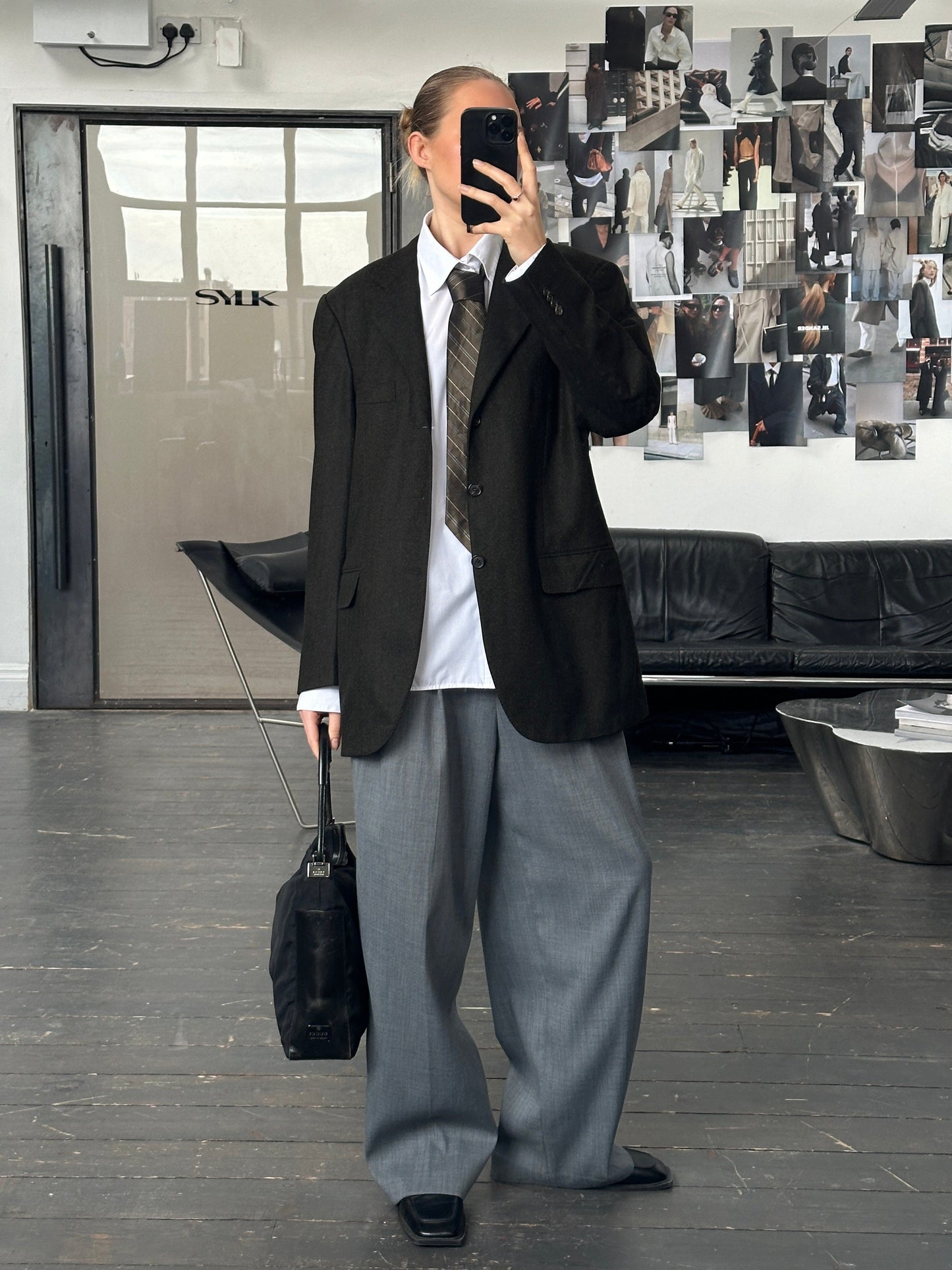 Loro Piana 2000s 1990s Wool Cashmere Herringbone Blazer - 42R/XL