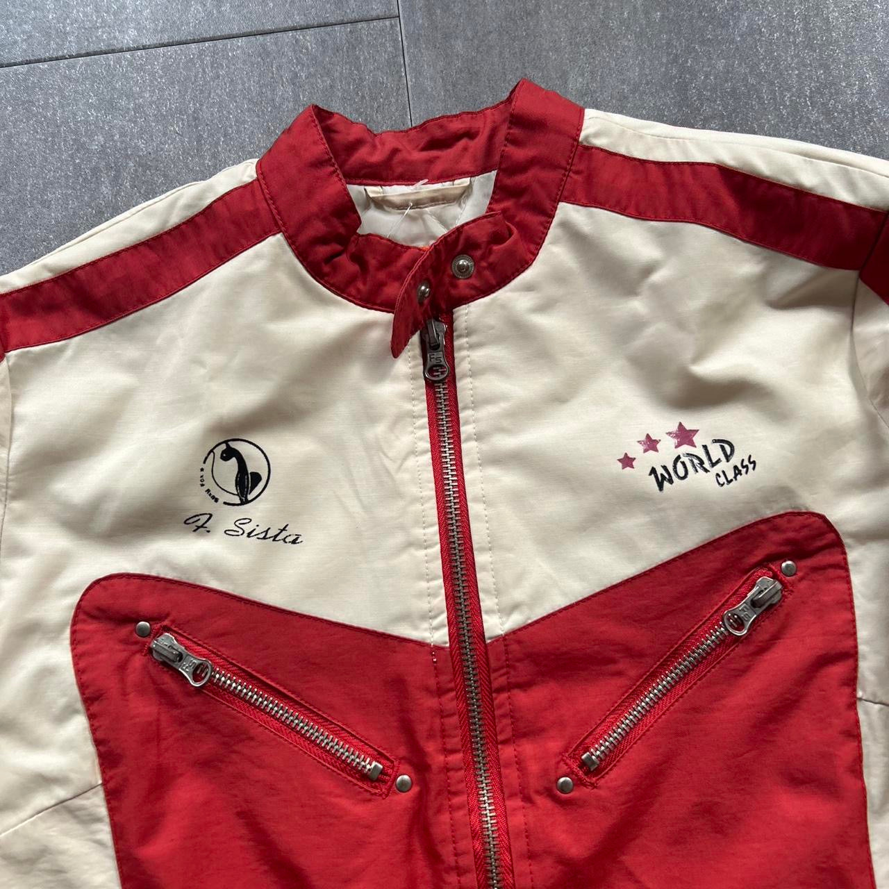 Vintage Fishbone Racing Jacket | Red, Cream