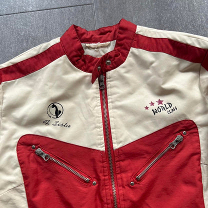Vintage Fishbone Racing Jacket | Red, Cream