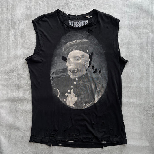 DIESEL DISTRESSED TOP | O/S, Red
