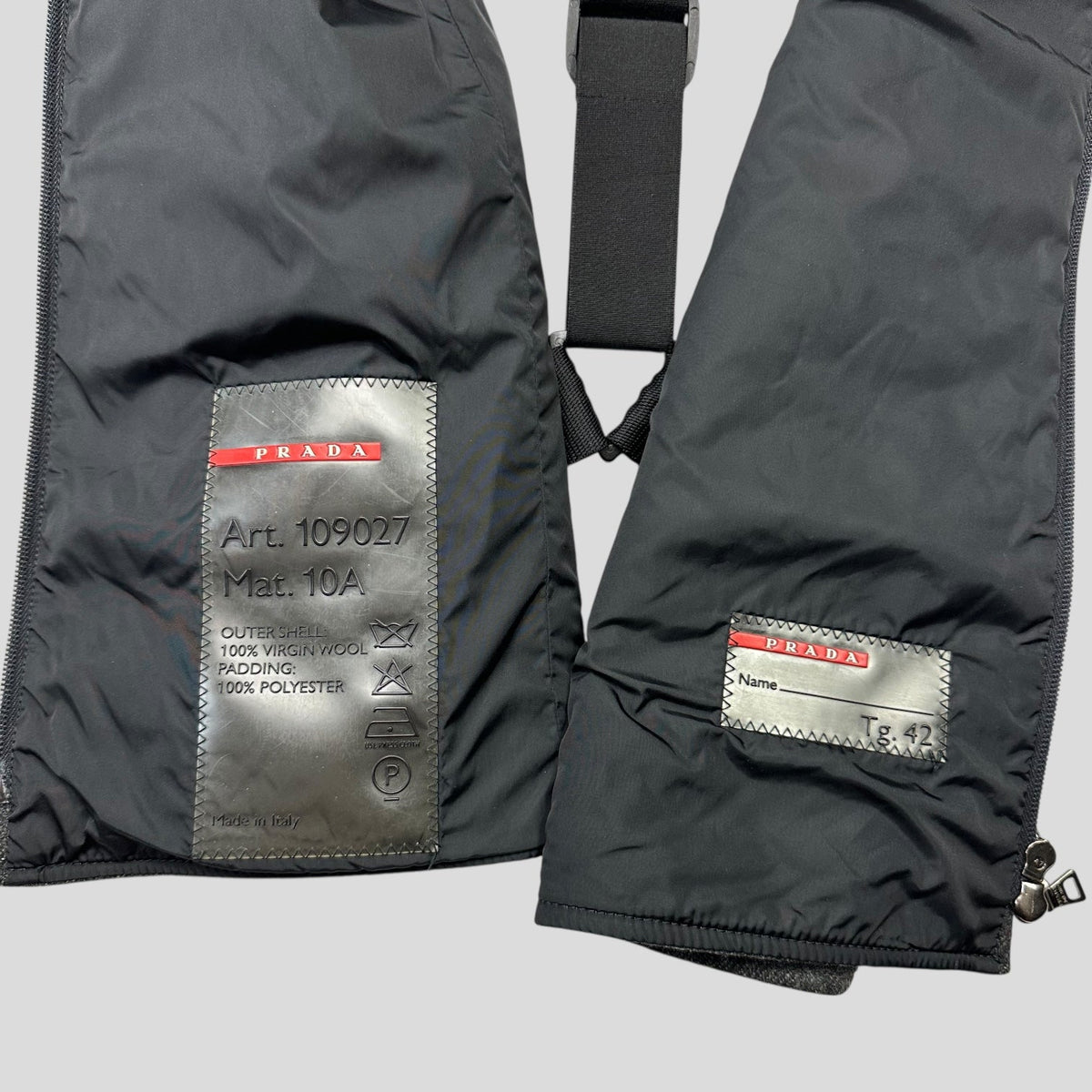 Prada Sport AW99 Technical Wool Ninja Harness Vest - IT42 (S) | Grey