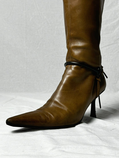 GUCCI STILETTO HEEL BOOTS | DEFAULT TITLE, Brown