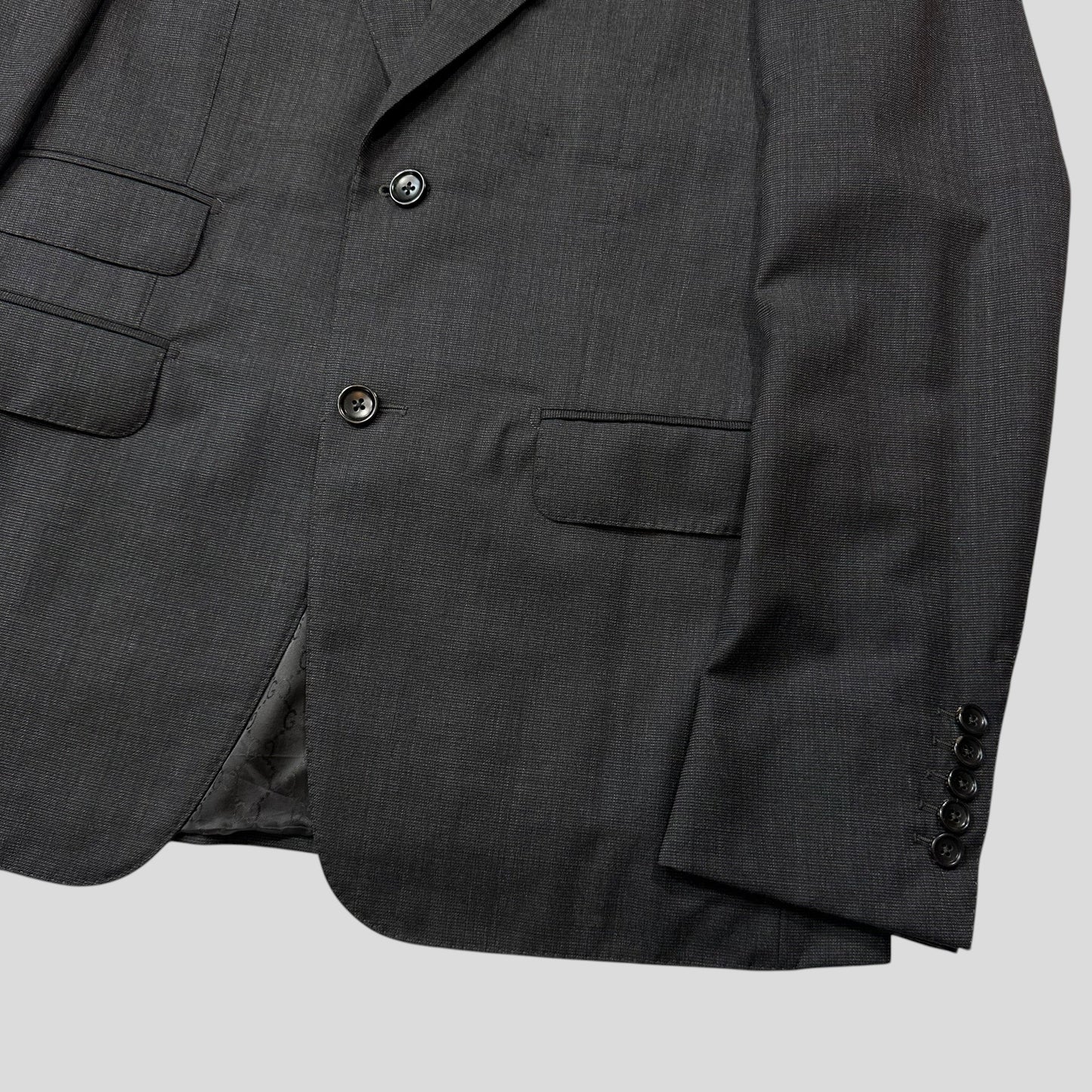 Gucci 00’s Textured Wool Suit Blazer + Trousers - IT46 (S/M) | Default Title, Grey