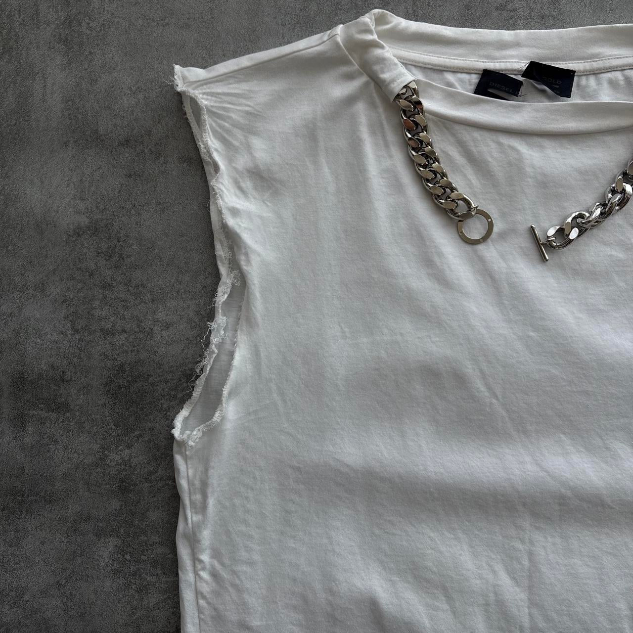 DIESEL DISTRESSED CHAIN TOP | O/S, Black