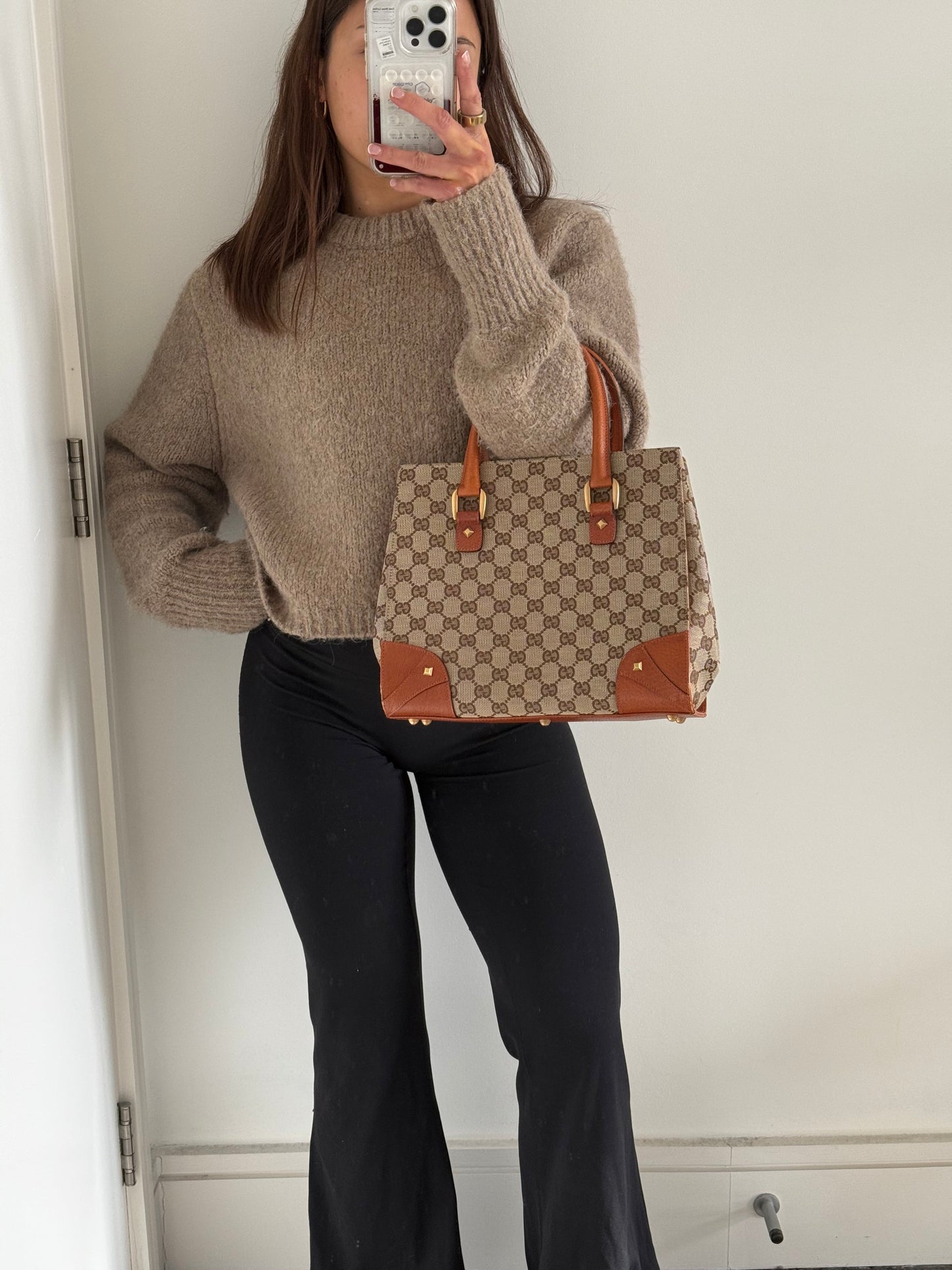 2010s Gucci GG Monogram Nailhead Mini Tote Handbag | O/S, Multicoloured