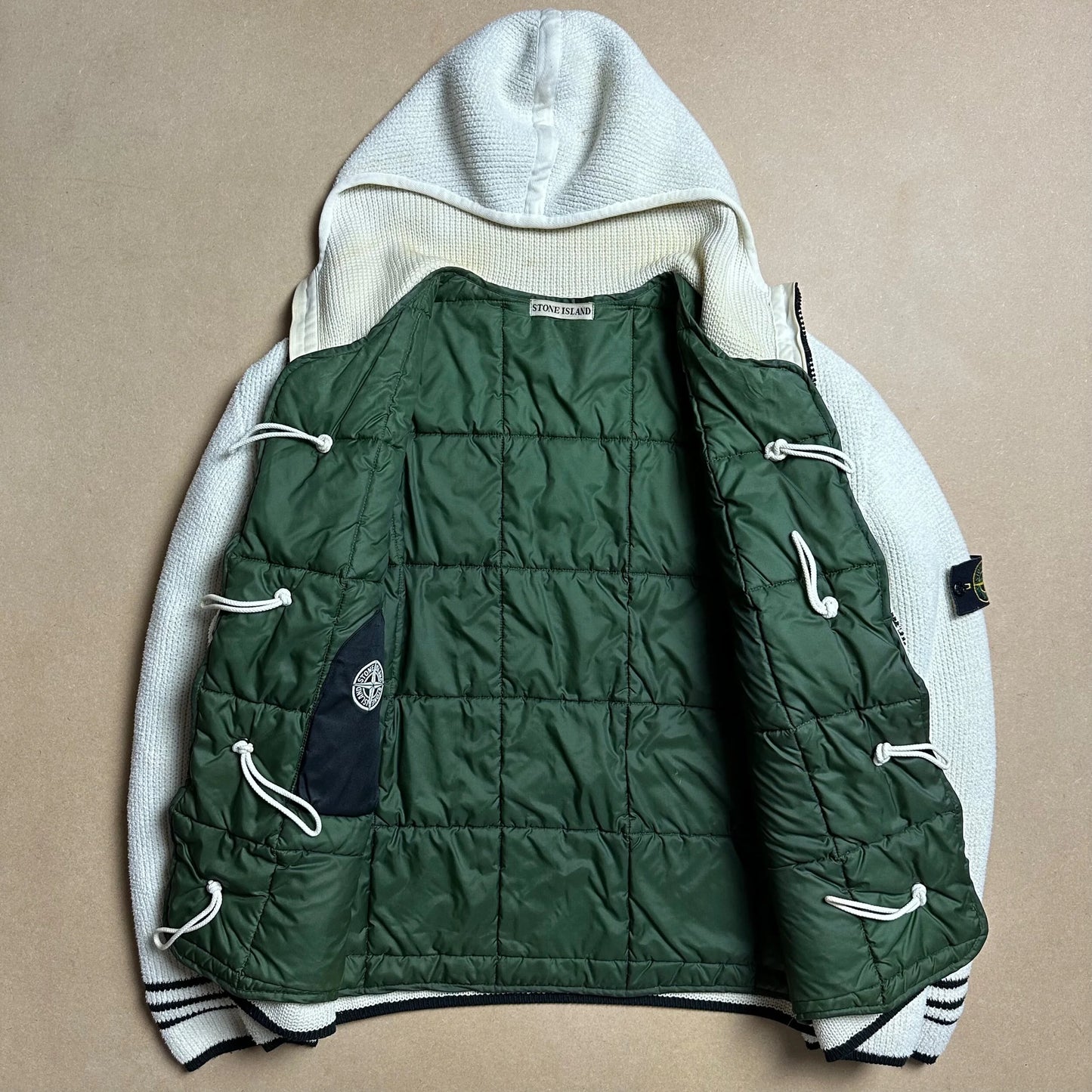 A/W 1999 Polar White President Knit Dual Layer Jacket