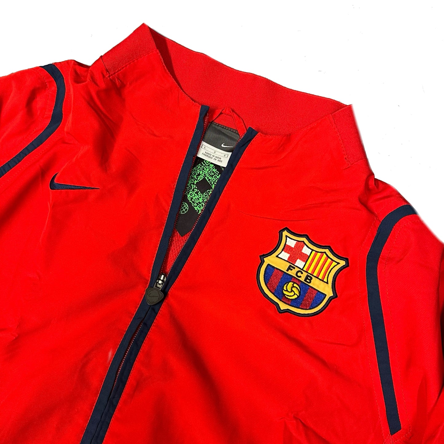 Nike Total 90 Barcelona 2005/06 Tracksuit Top In Red & Navy ( L )