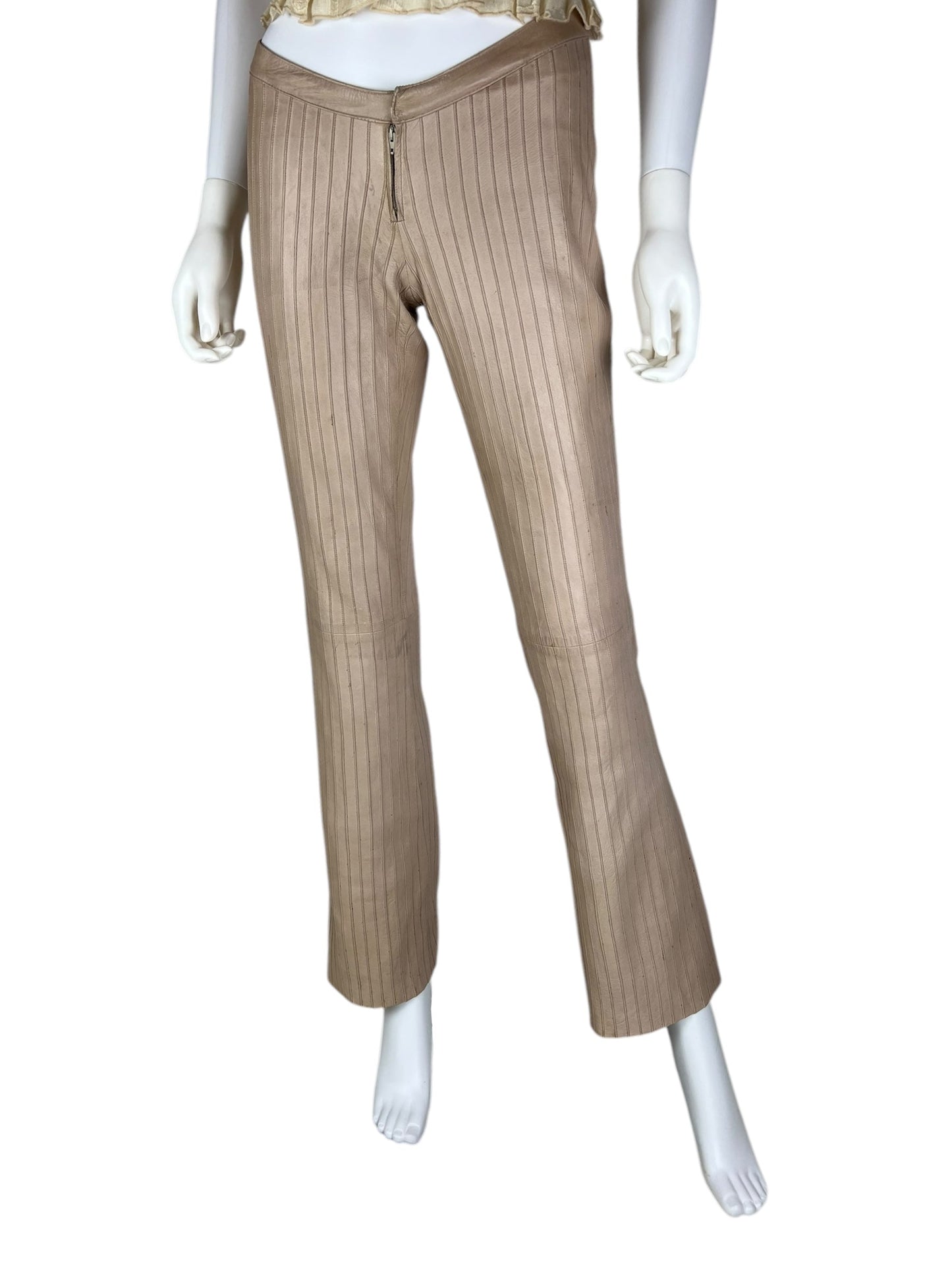 Gucci F/W 1999 leather pinstripe trousers Tom Ford era