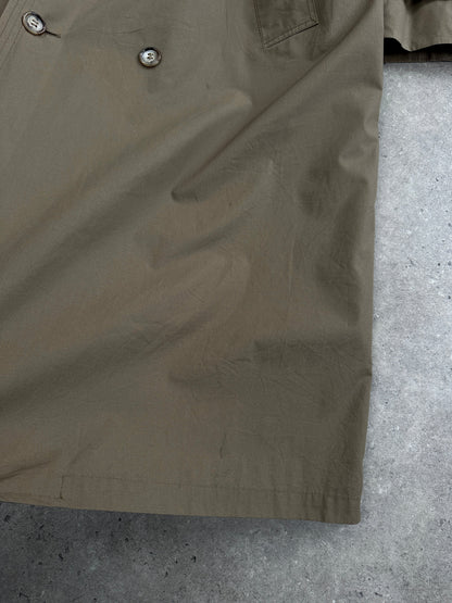 London Fog 1990s High Neck Double Breasted Belted Trench Coat - XL