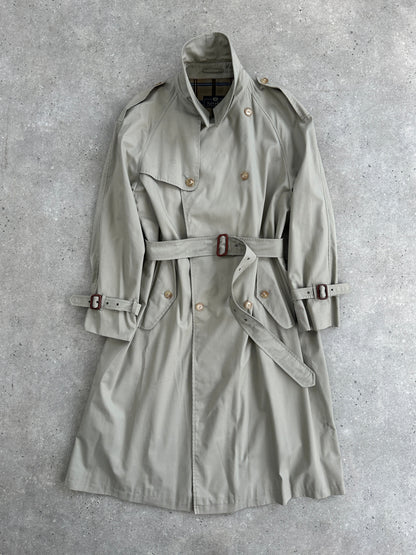 Italian Vintage Double Breasted Belted Trench Coat - XL