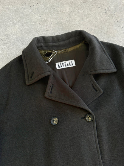 Marella Virgin Wool Double Breasted Coat - L/XL