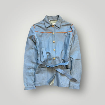 Fendi Fendissime 90's Leather Cropped Belted Jacket S