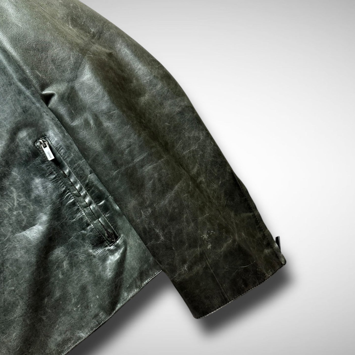 Kenzo Asymmetrical Zip Leather Jacket (1999-2003)