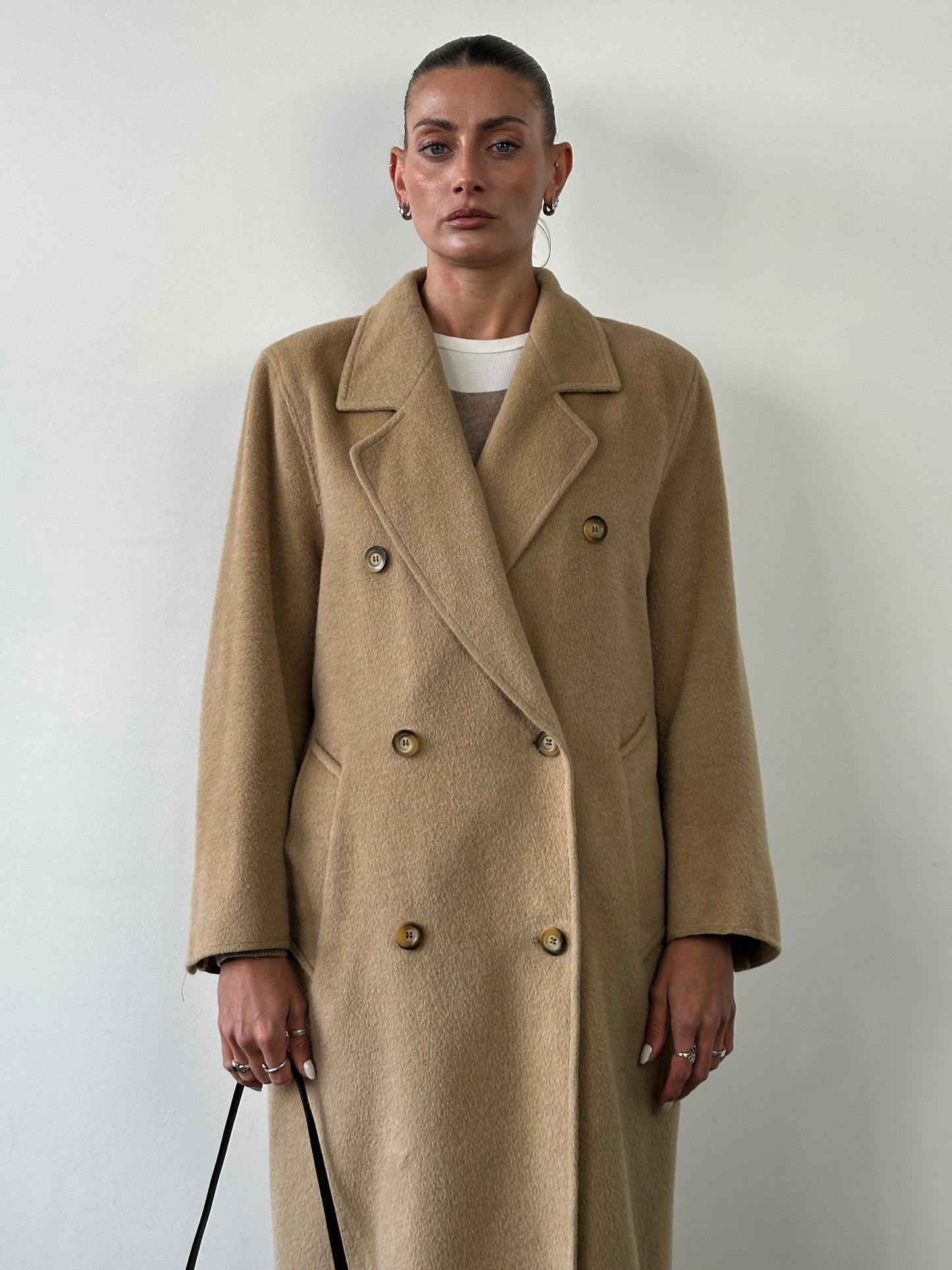 Max Mara Wool Camel Hair Double Breasted Coat - M/L