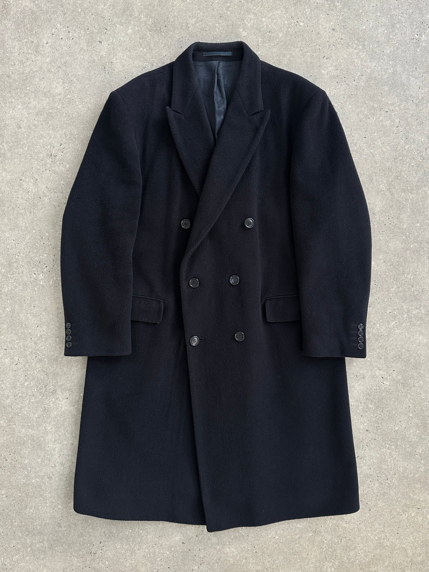 British Vintage 1990s Savoy Taylors Guild Wool Cashmere Coat - XL/XXL