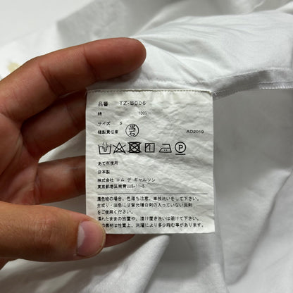 CDG Tricot 2019 Boxy Gathered Blouse Shirt - S-L | White