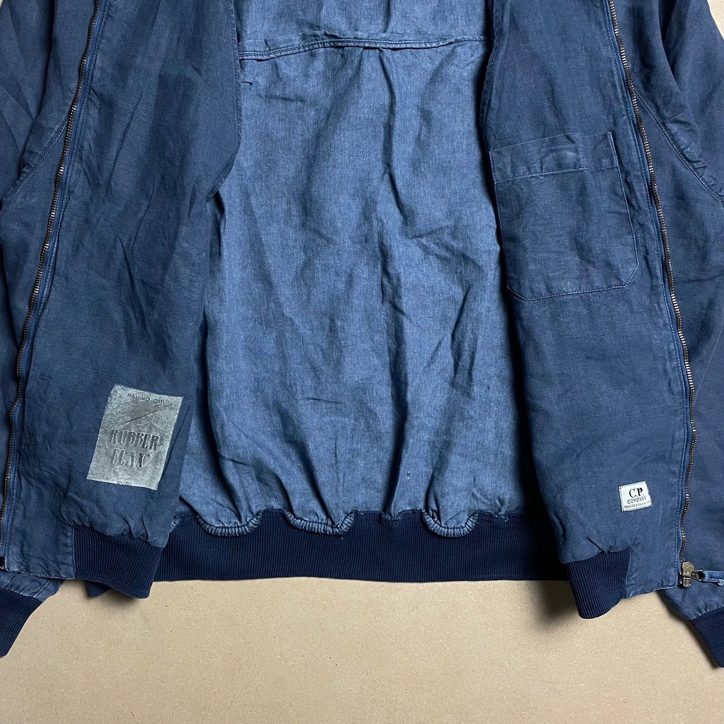 S/S 1992 C.P. COMPANY Ideas From Massimo Osti Royal Blue Rubber Flax Bomber Jacket