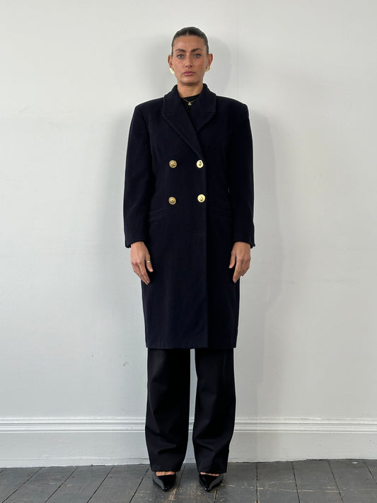 Gianni Versace Versus 1990s Bespoke Button Double Breasted Coat - M