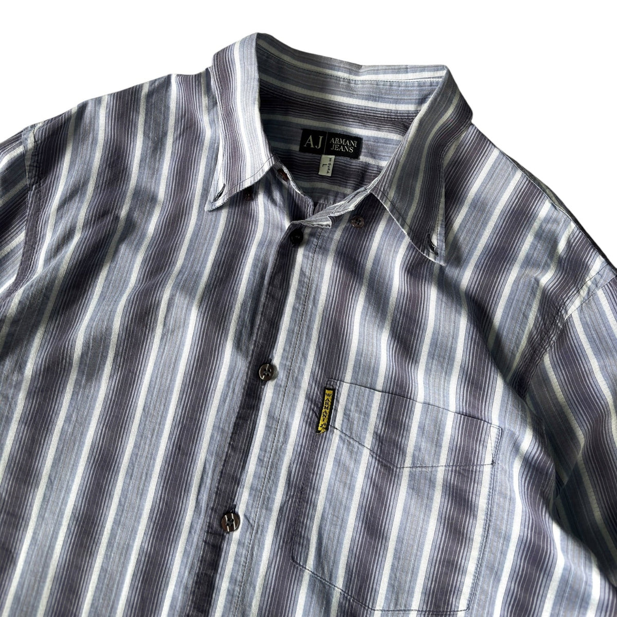 Armani Jeans 00’s Striped Cotton Shirt L | Large, Multicoloured