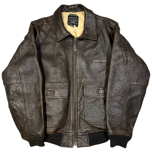 Avirex G-1 Leather Jacket In Brown ( M )