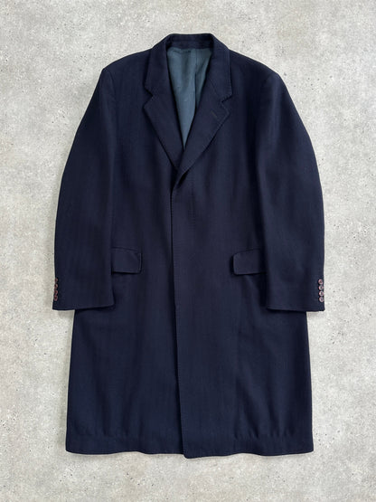 Christian Dior 1990s Pure Wool Concealed Placket Coat - XL
