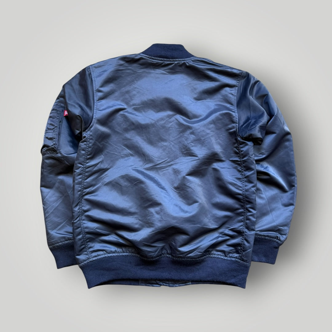 AW/10 Beams x S Double Bomber Jacket S | O/S, Navy