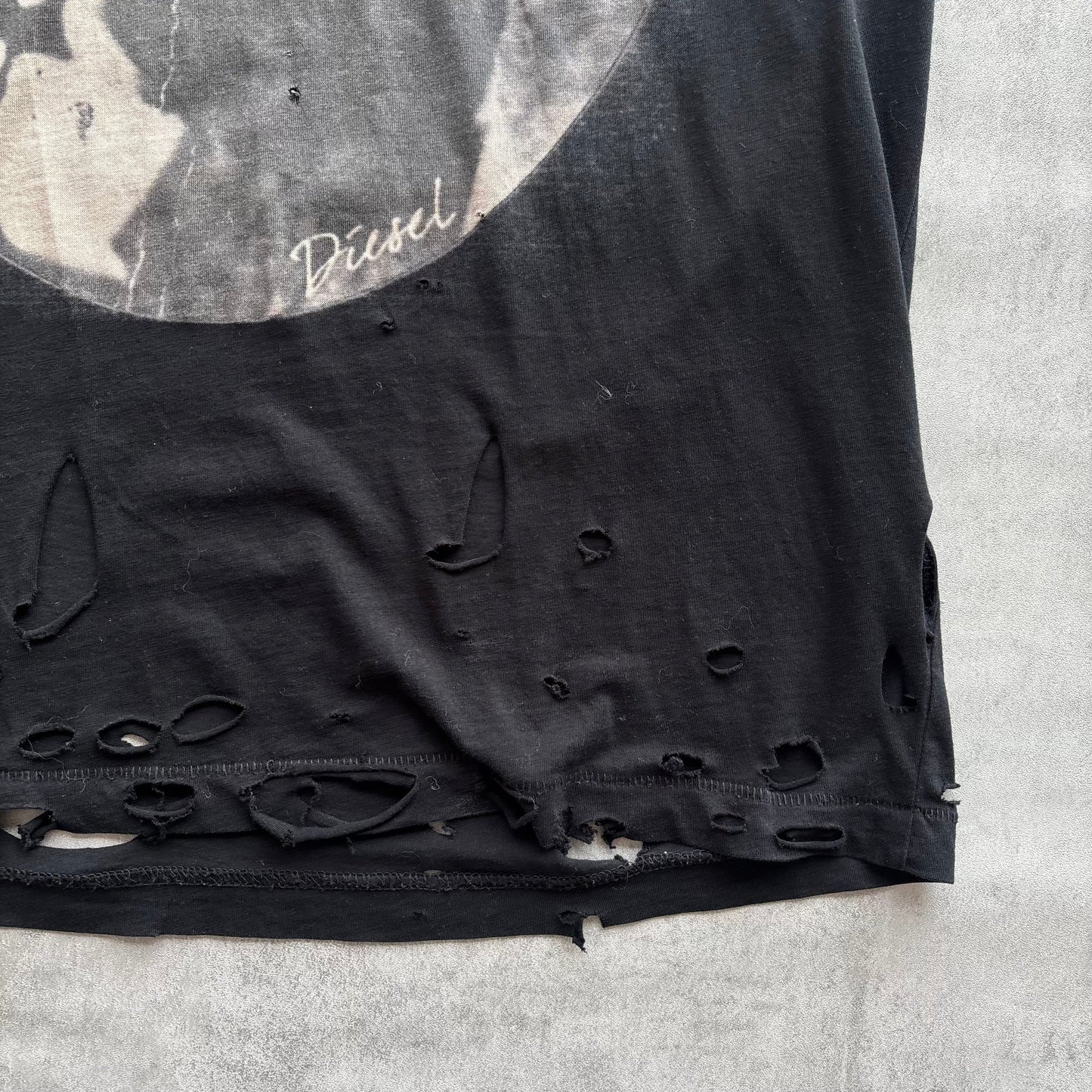 DIESEL DISTRESSED TOP | O/S, Red